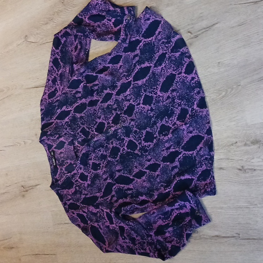 a.n.a. Petite Large Long Sleeve Blouse